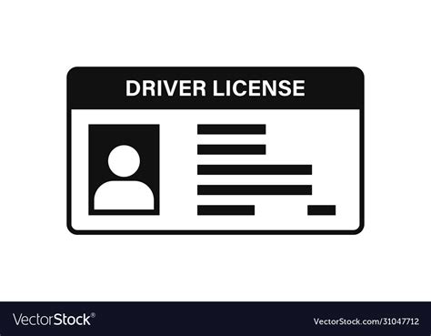 Driver License Icon Isolated White Background Vector Image
