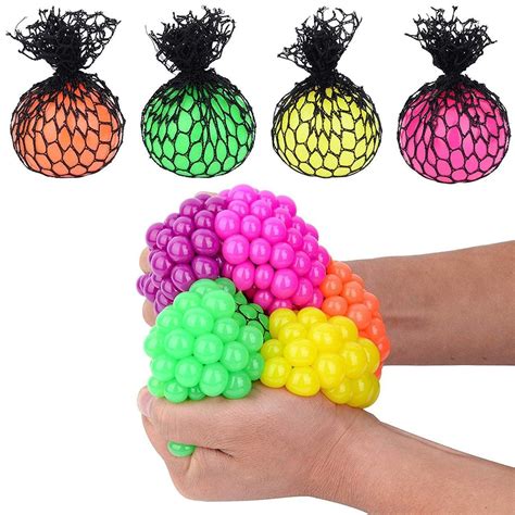 12 Colorful Sewn Mesh Stress Balls 2 4 Squishy Fidget Toy Perfect