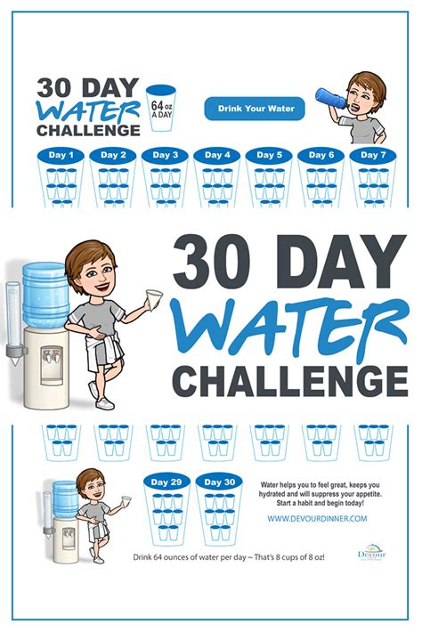 Start Hydrate Yourself To A 30 Day Water Challenge With Free Printable