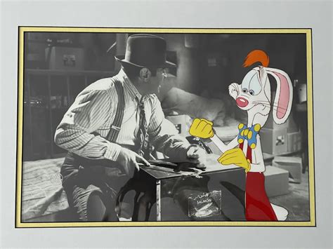 Who Framed Roger Rabbit Animation Cel Featuring Roger Handcuffed To