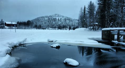 Immeljarvi The Frozen Lake Levi Finland Immeljarvi Is