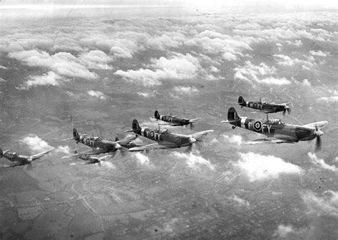 Photo Eight British Spitfire Mk Ix Of No 611 Squadron Based At Raf