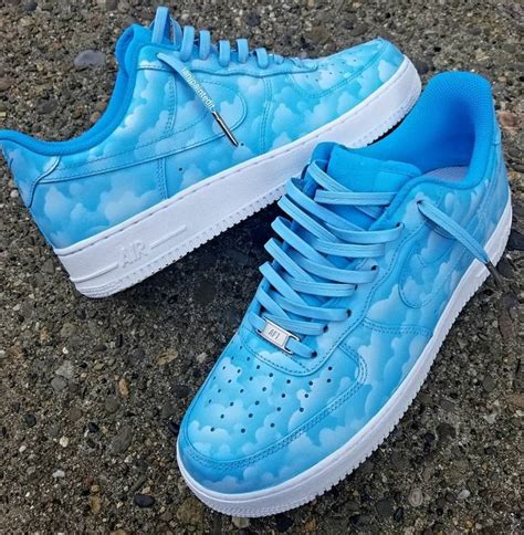 Nike Air Force 1 Blue Custom Sneaker Sneakers Sneakers Fashion