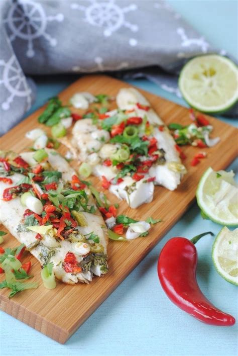 Baked Sea Bass With Chilli And Ginger Recipe Seafood Recipes Baked Sea Bass Clean Eating