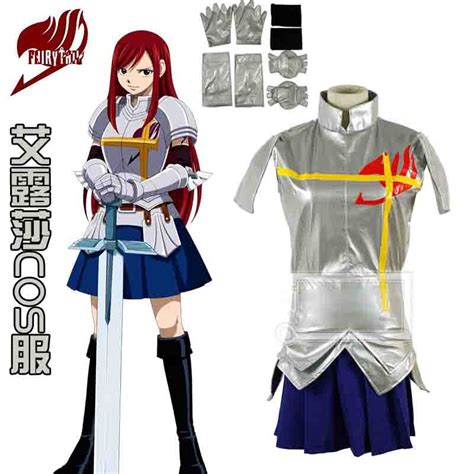 Fairy Tail Erza Scarlet Cosplay Custome Dress Full Set Cos Custom Made