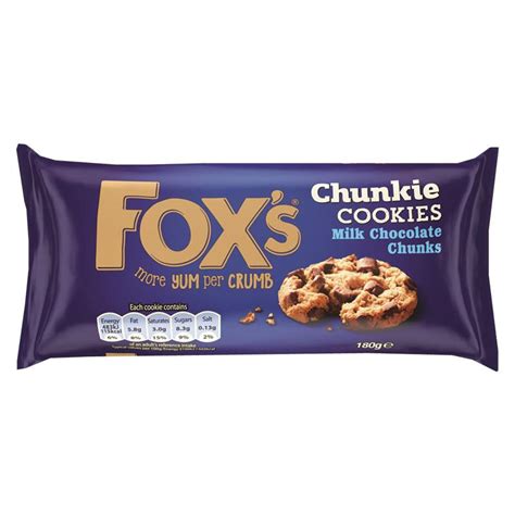 Foxs Chunkie Milk Chocolate Chip Cookies Lewis Food Wholesalers