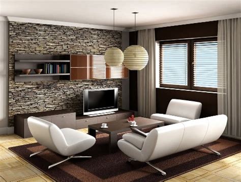 desain interior rumah minimalis modern  stone wall