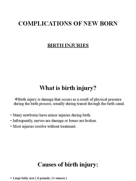 Complications Of Newborn An Overview Of Common Birth Injuries And