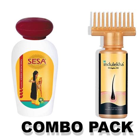 Sesa Ayurvedic Indulekha Bhringa Hair Oil Combo Pack 200ml 100ml