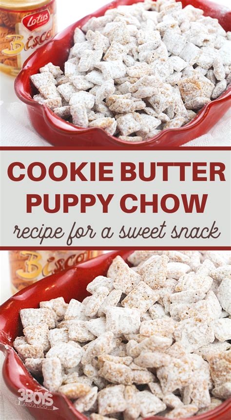 You don't want to use a sweetened cereal or it will. Addictive Cookie Butter Puppy Chow Recipe - 3 Boys and a Dog