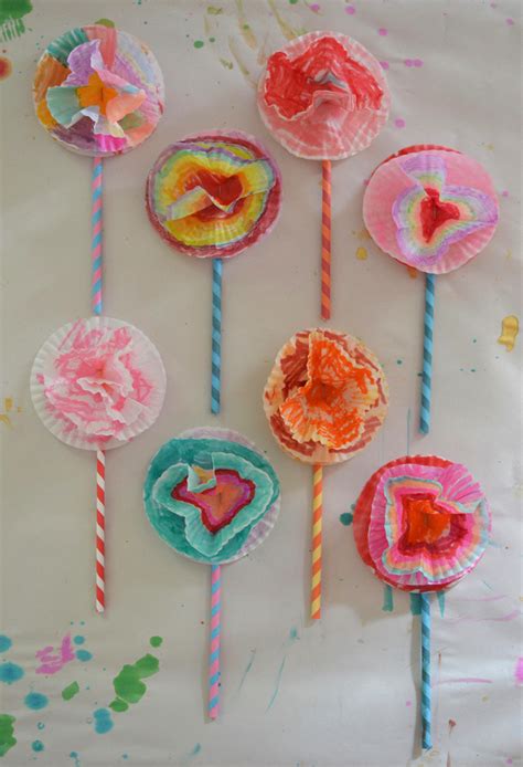Cupcake Liner Flower Easy Art Station For Kids Cupcake Liner Flowers