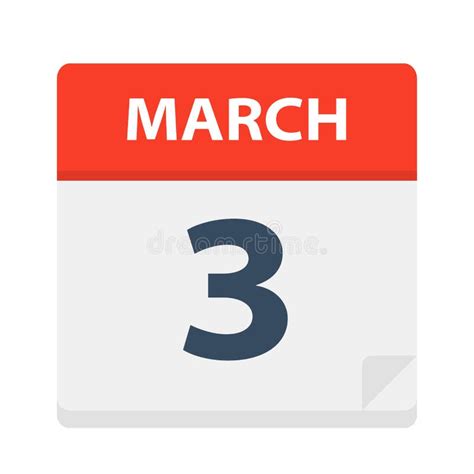March 3 Calendar Icon Stock Illustration Illustration Of 2021