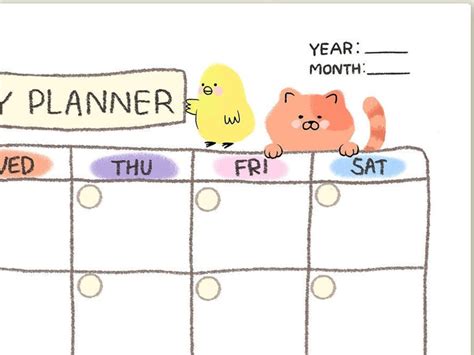 Cute Monthly Planner Printable Monthly Planner Printable Etsy