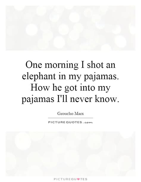 One Morning I Shot An Elephant In My Pajamas How He Got Into My Picture Quotes