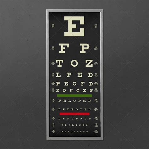 Eye Chart Print Triptych Typography Poster Snellen Vintage Etsy