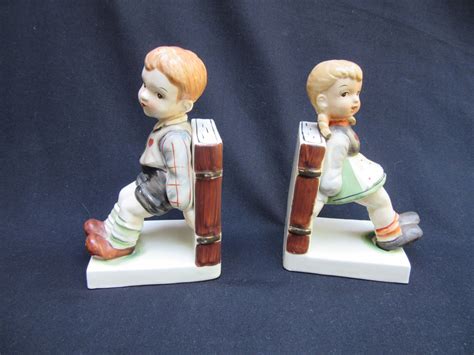 Girl And Boy Bookends Ucagco Ceramic Bookends Japan Bookends Etsy