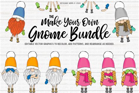 Editable Gnome Kitbundle Editable Vector Designs Debbie Does Design