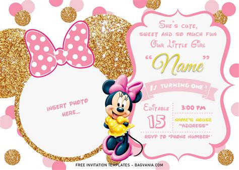 Minnie Mouse Birthday Invitation Templates Free Printable Templates