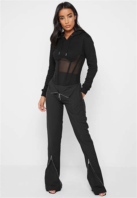 Corset Hoodie Black Essential Dress Clothes Unique Outfits