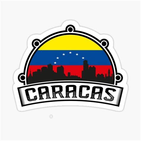 Caracas Venezuela Skyline Travel Souvenir Venezuelan Flag Sticker