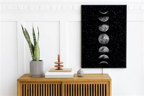 Moon Wall Art Phases Of The Moon 18in X 24in The Moon Joy