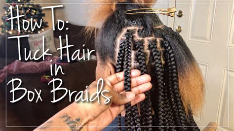 How To Tuck Hair In Box Braids How To Tie A Knot At The End Of A