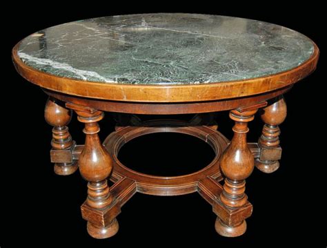 24 round marble top coffee table handmade mosaic inlay occasional decors b004. French Walnut Marble Top Coffee Table For Sale | Antiques ...