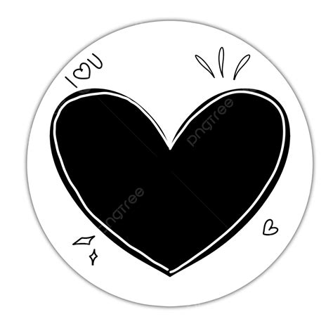 Pegatina De Corazón Dibujada A Mano Negra Png Corazon Negro