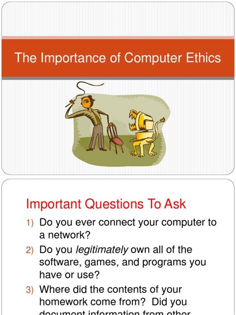 From the moment of their invention, computers raised complex social, ethical, and value concerns. 1-Importance of Computer Ethics | Copyright Infringement ...