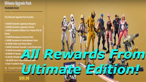 Fortnite All Rewards From Ultimate Edition Founders Pack Showcase