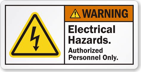 Warning Electrical Hazards Authorized Personnel Only Label Sku Lb 2393