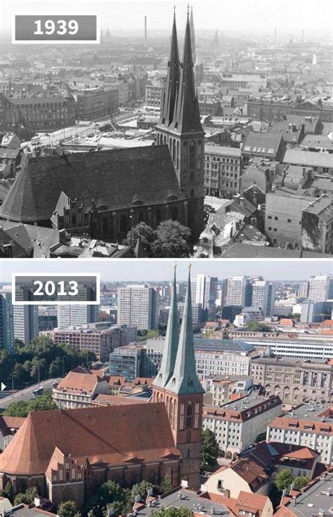 St Nicholas Church Berlin Germany 1939 2013 Then And Now