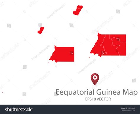 Couple Set Mapred Map Equatorial Guineavector Stock Vector Royalty