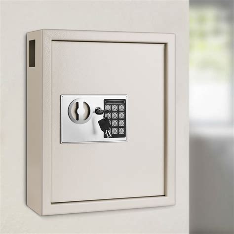 Key Cabinet Digital Lock Gray Wall Mounted 40 Key Security Box