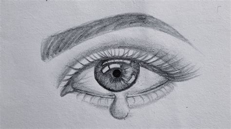 How To Draw An Eye With Teardrop For Beginners Youtube