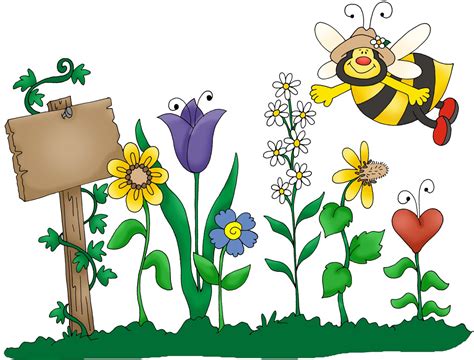 Garden flowers clipart image clipart illustration of pretty spring