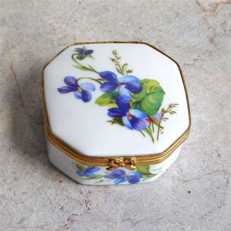 Vintage Limoges Porcelain Trinket Box Castel Ceramic Box W Etsy