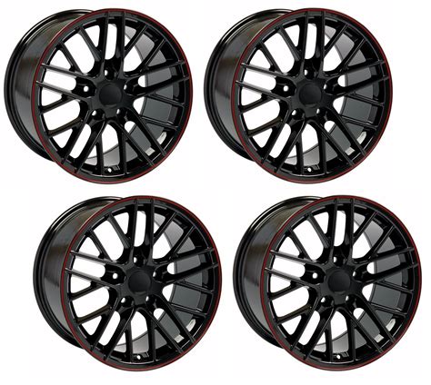 C6 Corvette Zr1 Replica Wheel Sets Gloss Black Red Line Surf City