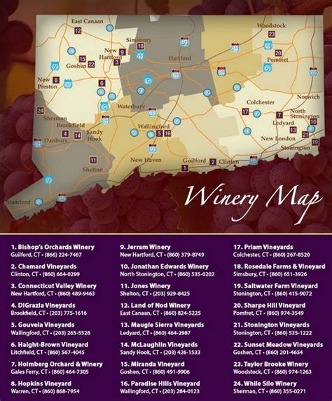 Ct Wine Trail Map Time Zones Map World