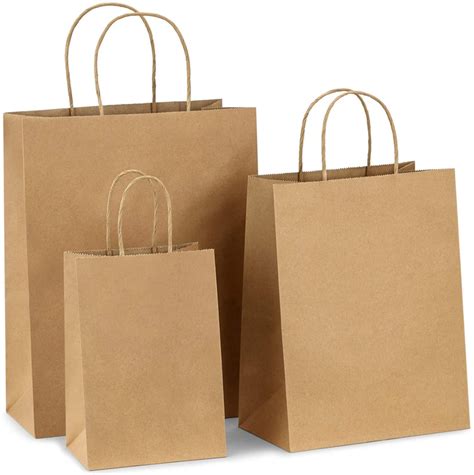 Bagdream Kraft Paper Bags 5x3x8and 8x425x10and 10x5x13 25 Pcs Each T
