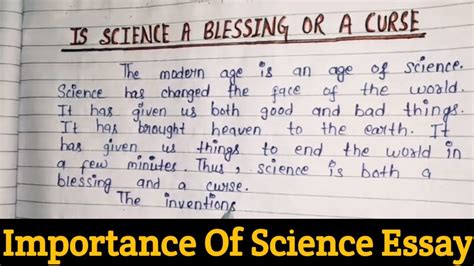Is Science A Blessing Or A Curse Essay Paragraph On Is Science A