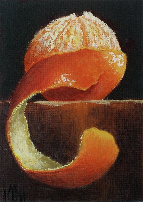 Peeled Orange Painting By Karen Hetzer