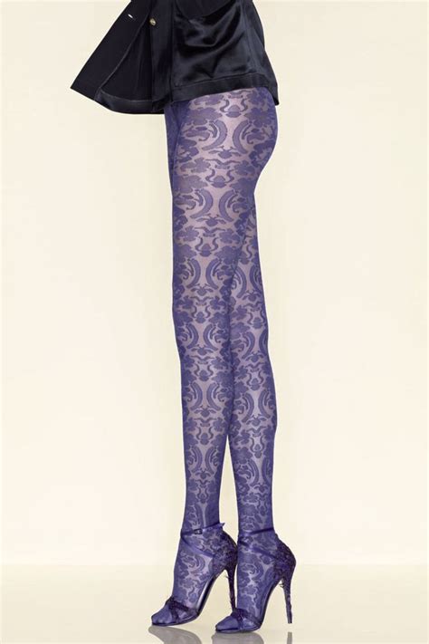 Lyrique Amethyst Baroque Tights Funky Tights Fashion Patterned Tights