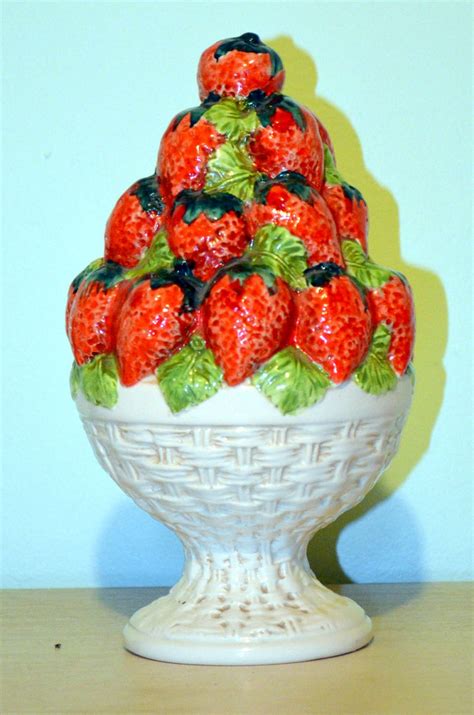 Vintage Decorative Ceramic Bowl Of Strawberries Hand Made In Etsy