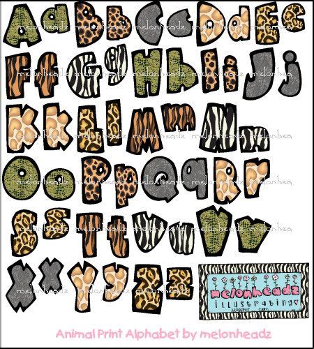 Animal Print Alphabet 700 Via Etsy Print Fonts Lettering Fonts