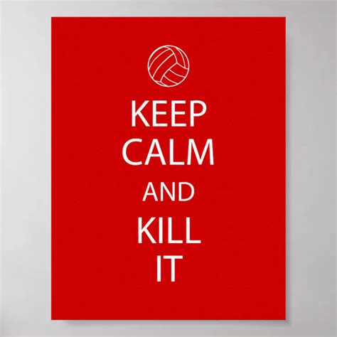 Red Keep Calm Volleyball Poster Zazzle
