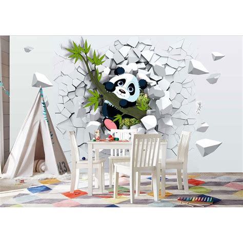 Fototapet Copii Panda 3d Hartie Multicolor 250x400 Cm Emagro