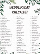 Wedding Day Checklist Printable Download | Etsy