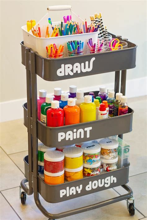 How To Organize A Kids Art Cart Practical Perfection