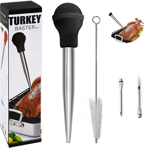 turkey baster baster syringe for cooking stainless steel meat baster with needles